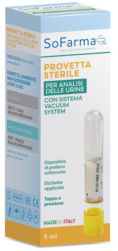 PROVETTA SOTTOVUOTO VACUTEST DA 9 ML SOFARMAPIU'