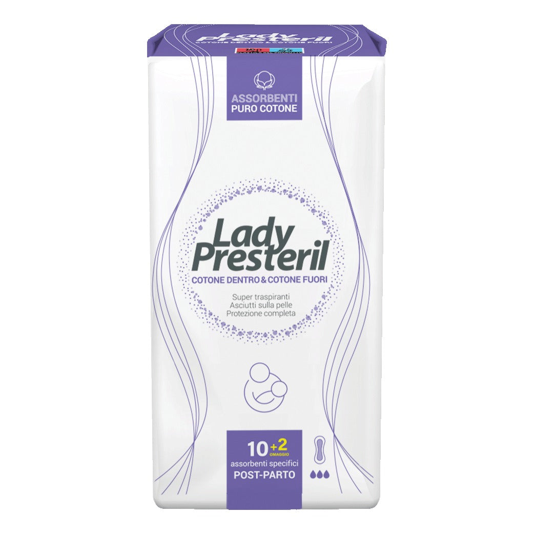 LADY PRESTERIL ASSORBENTE POST PARTO 10 + 2 PEZZI