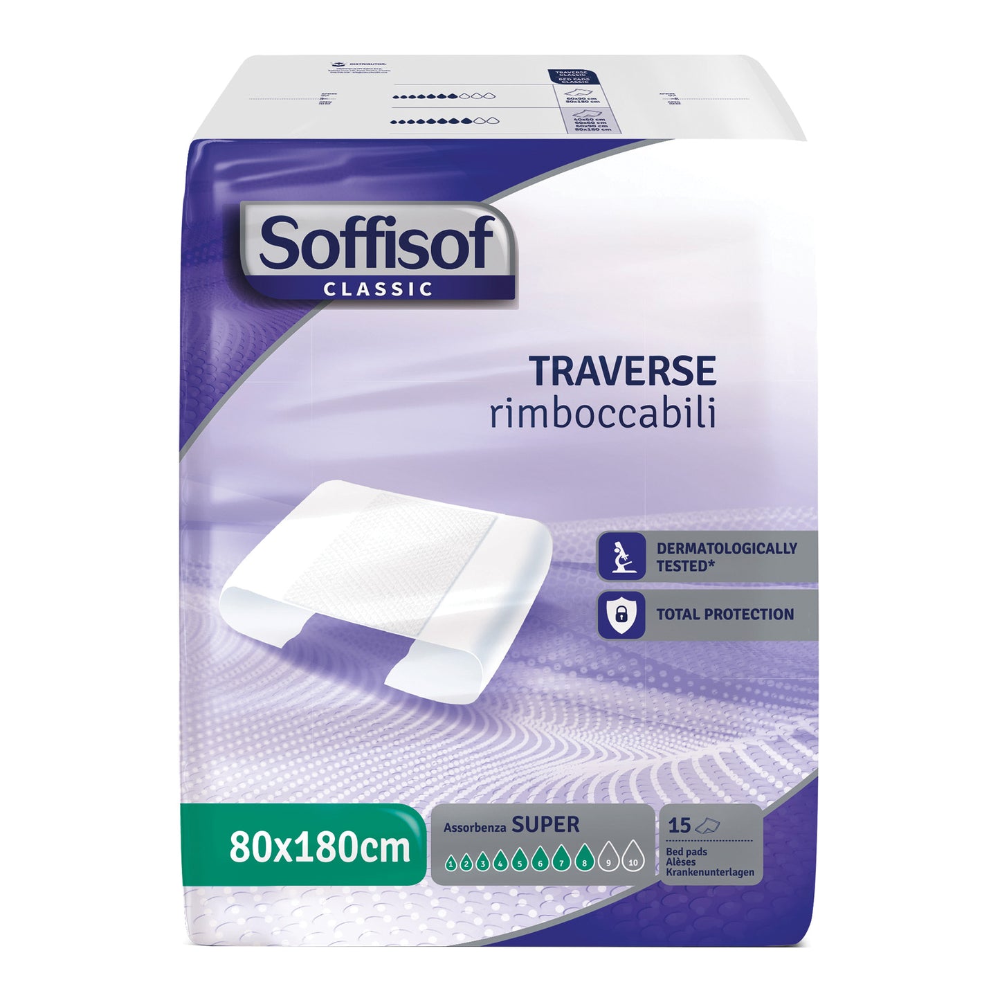 TRAVERSA PER INCONTINENZA SOFFISOF CLASSIC 8 GOCCE 80 X 180 15 PEZZI