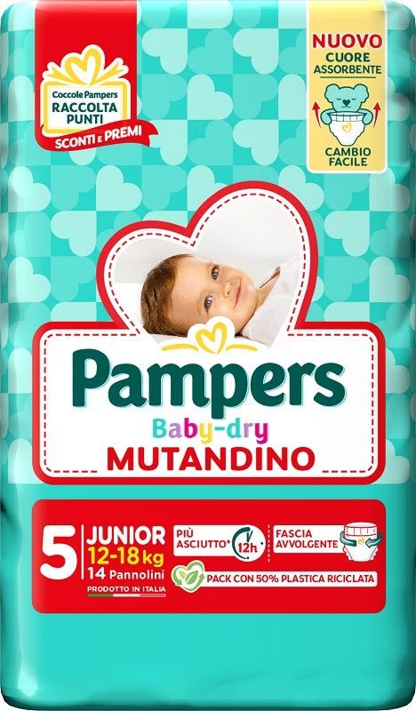 PAMPERS BABY DRY PANNOLINO MUTANDINA JUNIOR SMALL PACK 14 PEZZI