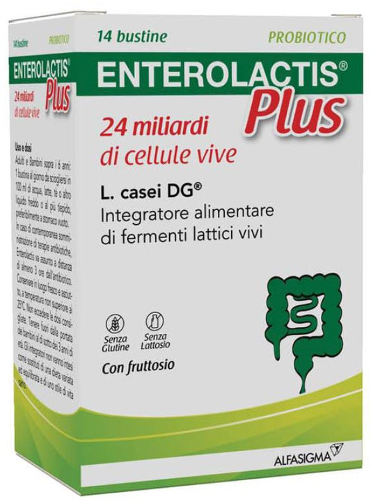 Enterolactis Plus 14 buste Integratore di 24 miliardi di fermenti lattici vivi L.Casei