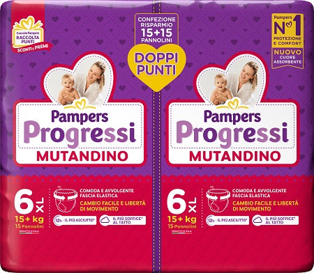 PAMPERS PROGRESSI MUTANDINO EXTRA LARGE PACCO DOPPIO 30 PEZZI