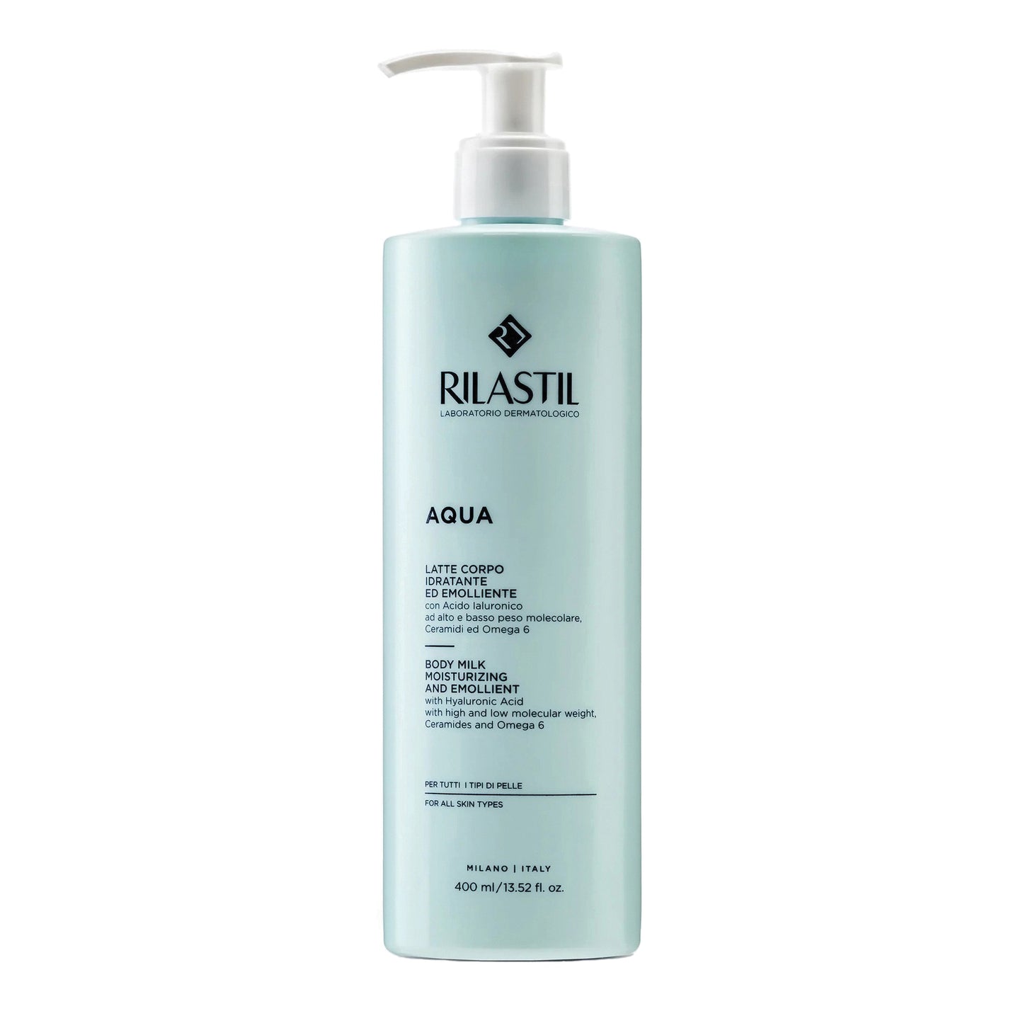 Rilastil Aqua Latte Corpo Idratante Emolliente 400 ml Nuova Formula