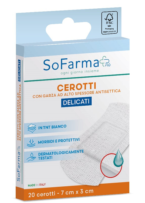 CEROTTO DELICATO 7X3 CM 20 PEZZI SOFARMAPIU'