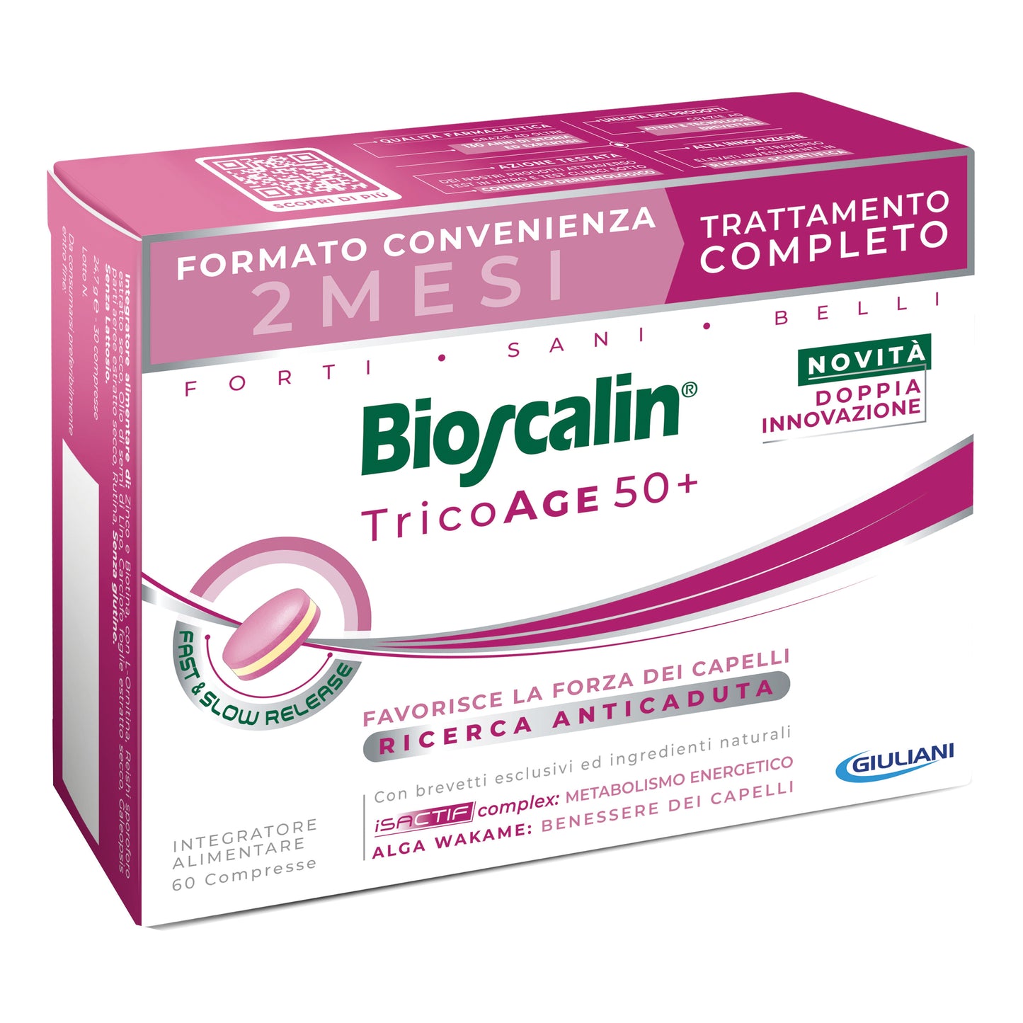 Bioscalin tricoage 50+ Trattamento anticaduta ridensificante 60 compresse