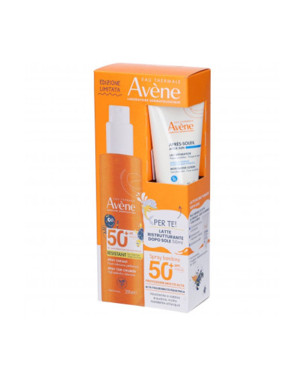 Eau Thermale Avene Spray Solare Bambini SPF50 200 Ml + Doposole Ristrutturante 50Ml