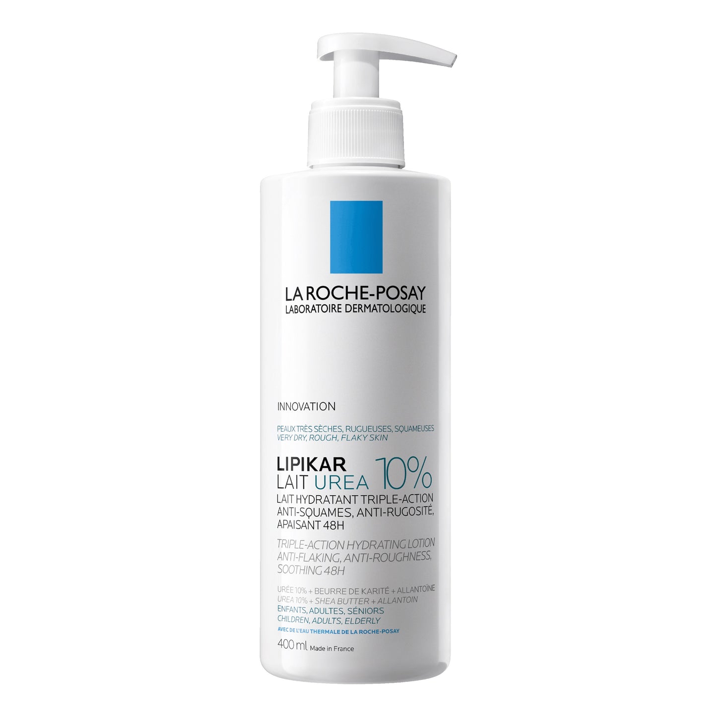 LA ROCHE POSAY LIPIKAR UREA 10% Lozione idratante per trattare la pelle molte secca, ruvida e desquamata 400ML