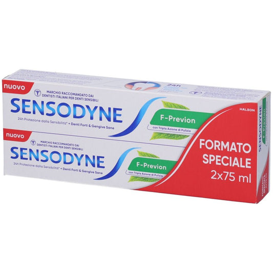 Sensodyne F Previon dentifricio bipacco 2X75ml