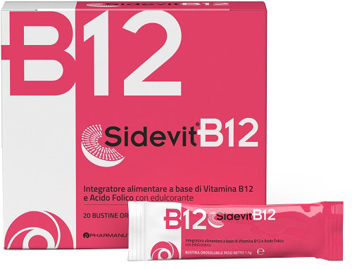 Sidevit B12 20 bustine orosolubili Integratore di Vitamina B12 e Acido Folico