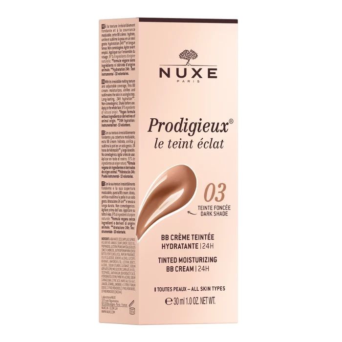 Nuxe prodigieux le teint éclat crema colorata idratante 03 tonalità scura 30ml