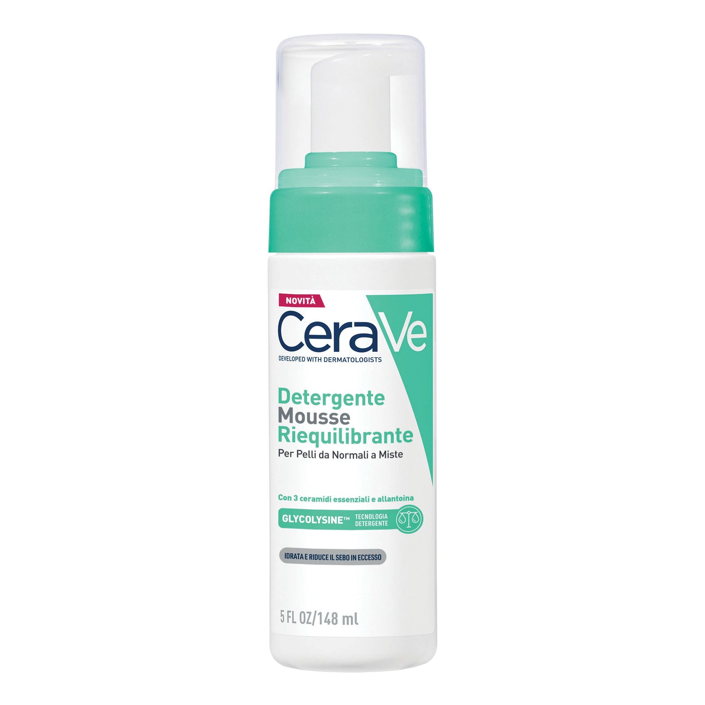 Cerave Mousse detergente riequilibrante per pelli normali e miste 148ml