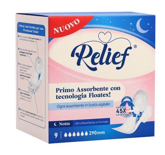 RELIEF ASSORBENTI NOTTE 9PZ