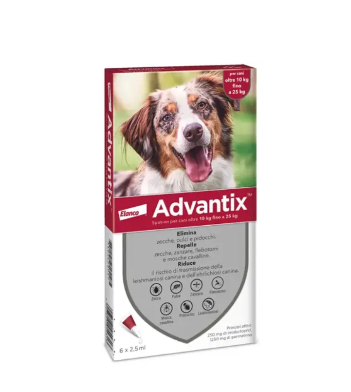 Advantix Spot On 6 pipette cani 10-25Kg