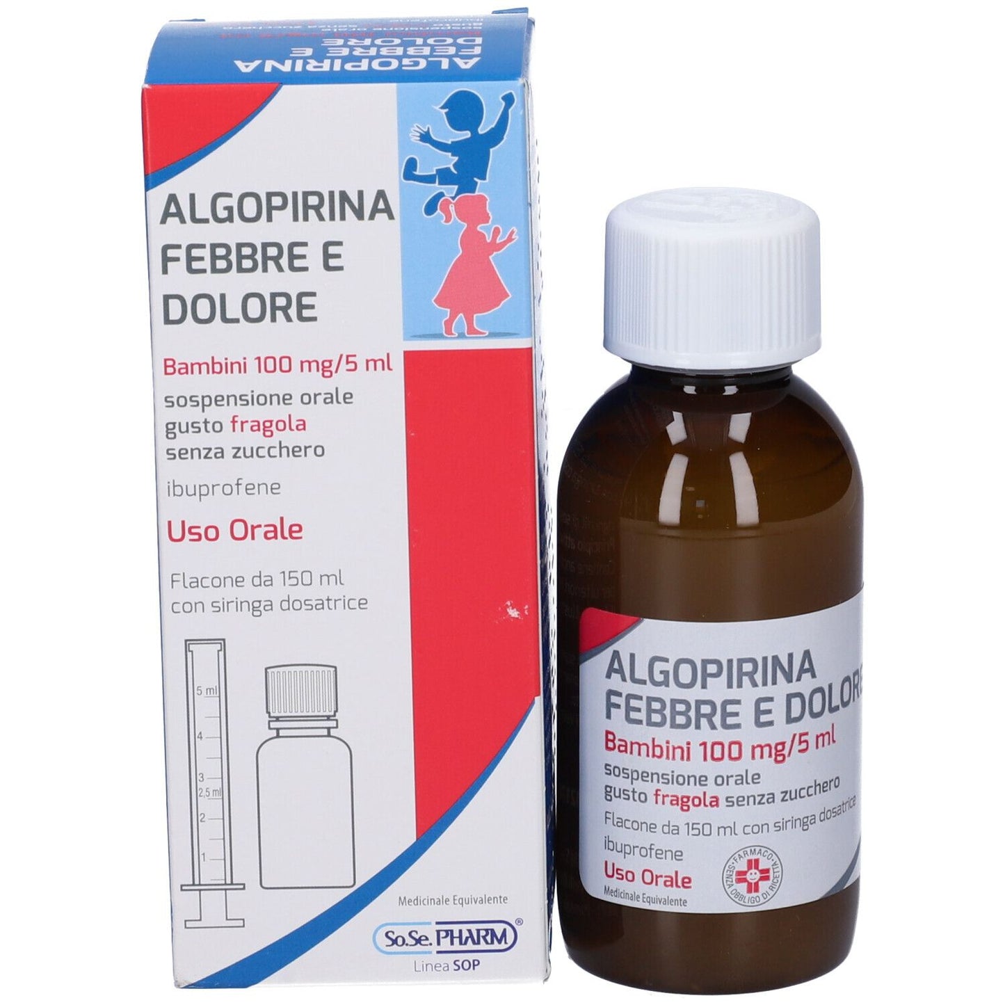 ALGOPIRINA FEBBRE E DOLORE BAMBINI 100MG/5ML FRAGOLA-FLACONE 150ML